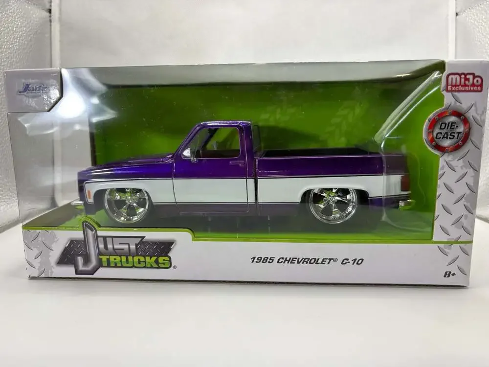 Jada Just Trucks 1985 Chevrolet C-10 Purple and Silver 1/24 Diecast Model